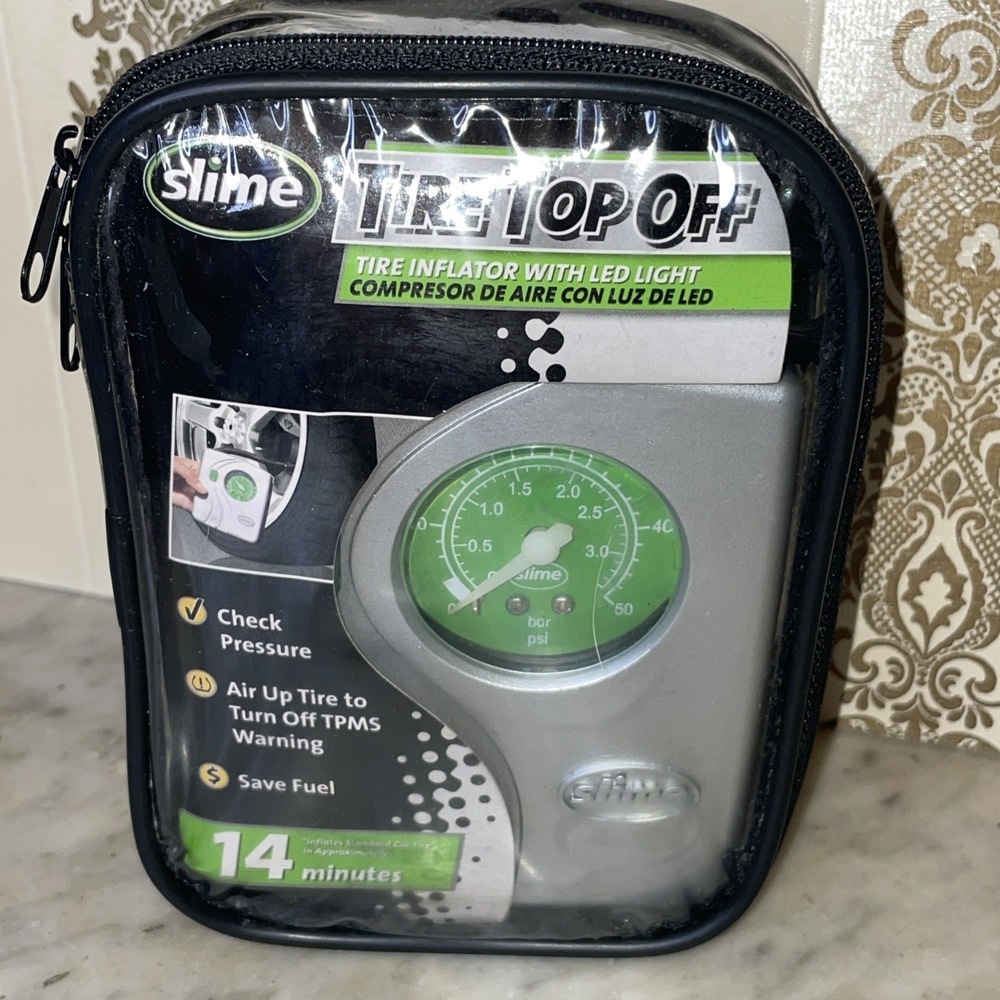 NIP Slime Tire‎ Top Off Inflator w LED Light Compressor